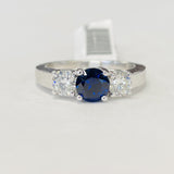 Estate Sapphire And Diamond Three Stone Ring