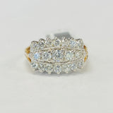 Estate Triple Row Cocktail Diamond Ring
