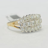 Estate Triple Row Cocktail Diamond Ring