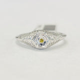 Vintage Filigree Art Deco Yellow Diamond Ring