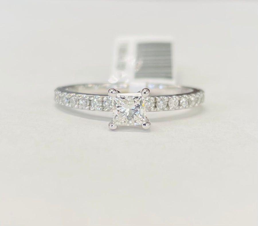 Princess Cut Accented Engagement
