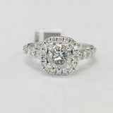 Vintage Inspired Certified Diamond Halo Engagement Ring