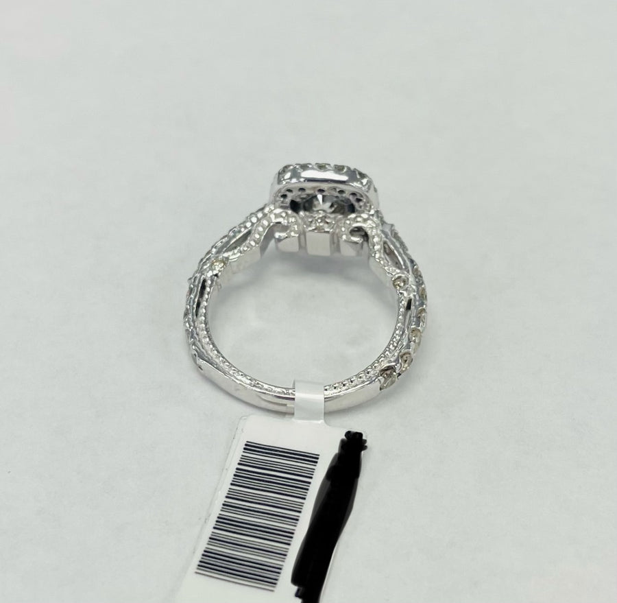 Vintage Inspired Certified Diamond Halo Engagement Ring