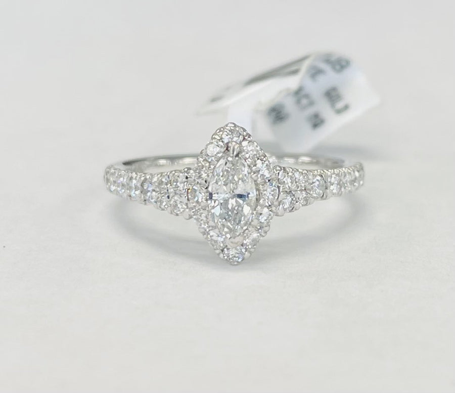 Marquise Halo White Gold Diamond Engagement RIng