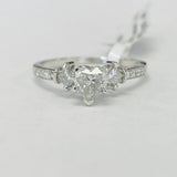 Heart Diamond Platinum Engagement Ring