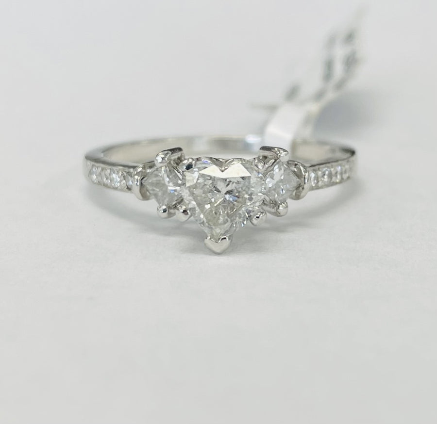 Heart Diamond Platinum Engagement Ring