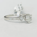 Heart Diamond Platinum Engagement Ring