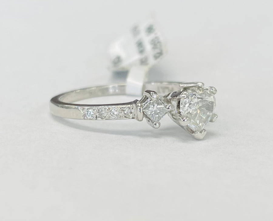 Heart Diamond Platinum Engagement Ring
