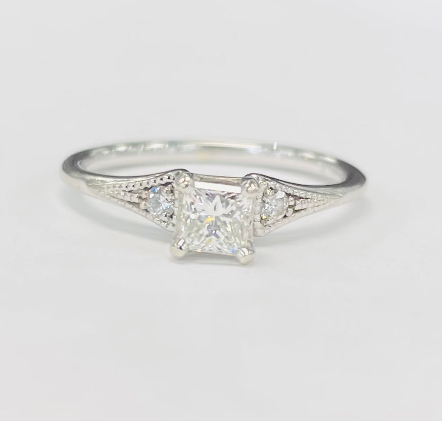 Princess Cut VVS2/H GIA Certified Diamond Engagement Ring