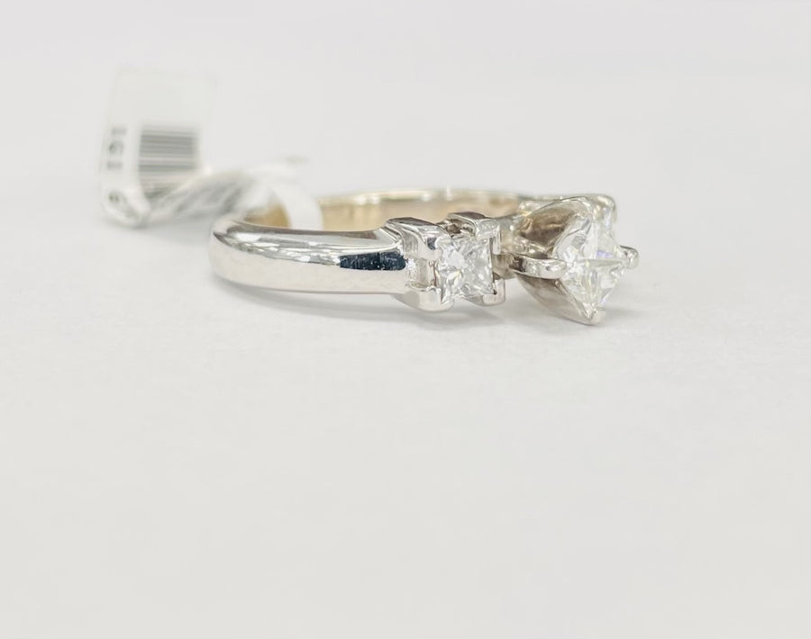 Three Stone VS Princess Cut Certified Diamond Engagement Ring