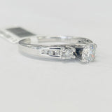 Three Stone Accented Diamond Engagement Ring