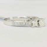 Three Stone Princess Cut 1CTW Diamond Engagement Ring