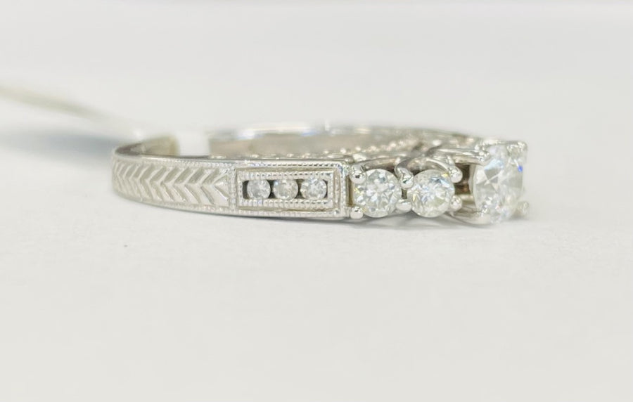 Five Stone Diamond Vintage Style Engagement Ring