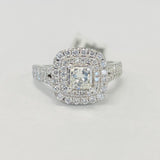 Vera Wang Love 1.5CTW Double Halo Princess Cut Diamond Engagement Ring