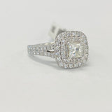 Vera Wang Love 1.5CTW Double Halo Princess Cut Diamond Engagement Ring