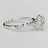 White Gold VVS1/I GIA Mirco Pave Halo Diamond Engagement Ring