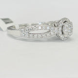 Round Halo Comosite Diamond Engagement Ring