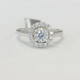 Tolkowsky Ideal Cut Simple Halo Certified Diamond Engagement Ring