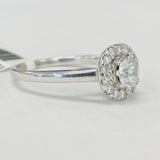 Tolkowsky Ideal Cut Simple Halo Certified Diamond Engagement Ring