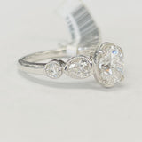 Oval Five Stone 1 1/2CTW White Gold Diamond Engagement Ring