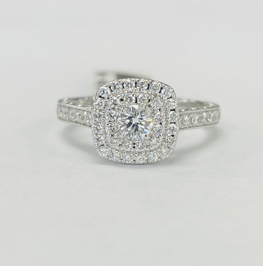 Neil Lane Double Halo White Gold Diamond Engagement Ring