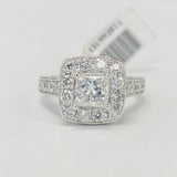 Princess Cut Halo 1 1/2CTW Diamond Engagement Ring