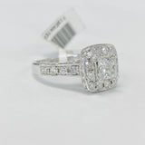 Princess Cut Halo 1 1/2CTW Diamond Engagement Ring
