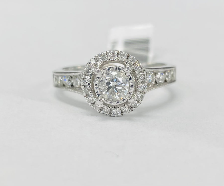 1CTW Halo Diamond Illusion Engagement Ring