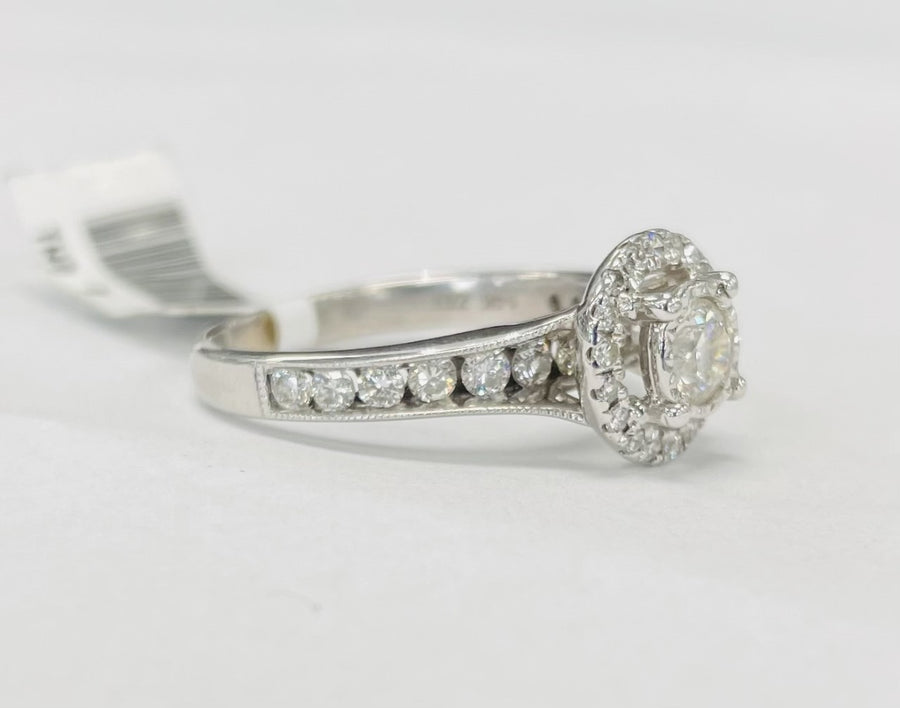 1CTW Halo Diamond Illusion Engagement Ring