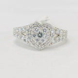 Heart Pave Diamond Split Shank Engagement Ring