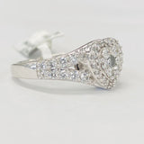 Heart Pave Diamond Split Shank Engagement Ring