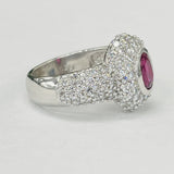 Estate Bezel Set Ruby And Pave Diamond Ring