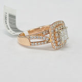 Rose Gold 1CTW Double Halo Engagement Ring