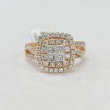 Rose Gold 1CTW Double Halo Engagement Ring