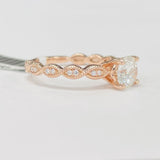 Milgrain Rose Gold Solitaire Engagement Ring