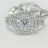 Twist Halo 3CTW Diamond Pave Wedding Set