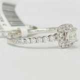 Princess Cut Halo 1CTW Diamond Wedding Set